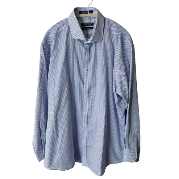 FORSYTH OF CANADA Non Iron Tailored Fit Shirt Size 18 34/35 100% Cotton Blue - Picture 1 of 8